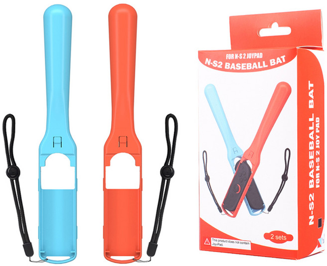 호후 닌텐도 스위치2 조이콘 야구 그립 케이스 스트랩 홈런감 2종 세트, 블루, 레드, 1세트