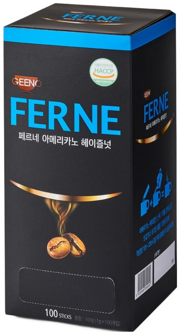 지노 원두커피믹스 페르네 아메리카노 헤이즐넛, 1g, 100개입, 1개