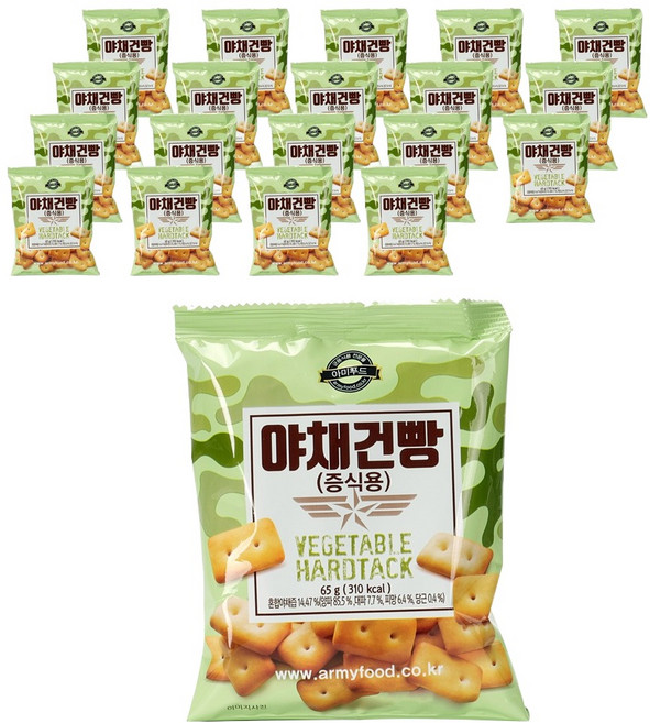 아미푸드 야채 건빵, 65g, 20개