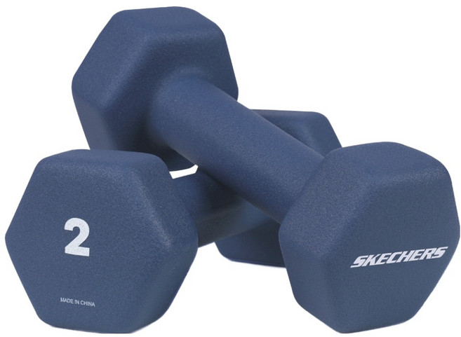 스케쳐스 와이드핏 육각 아령 덤벨, 2kg, 2개