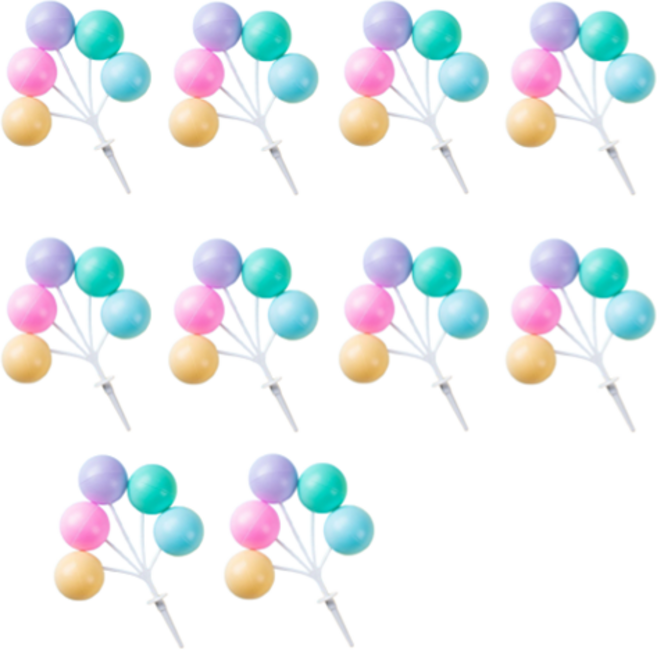 어푸 풍선장식 생일케이크 토퍼 세트, 파스텔, 10개