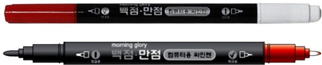 모닝글로리 백점만점 양면 컴퓨터용 싸인펜, 단일제품, 12개