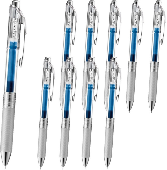 Pentel 飛龍文具 ENERGEL Infree 鋼珠筆 0.4mm BLN74TL-C, 藍色, 10個