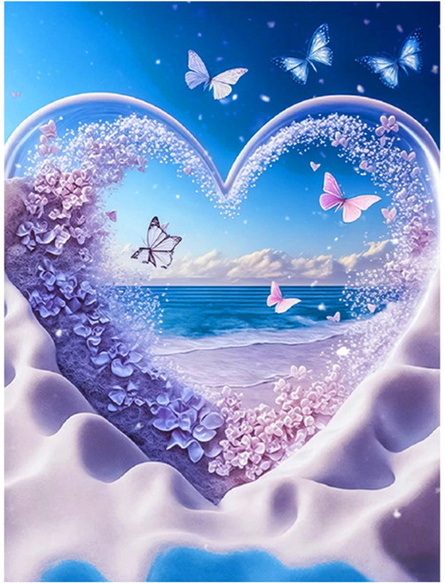 탑피아 바닷가 DIY보석십자수 세트 30 x 40 cm CY-FJ11117, 혼합색상, 1세트