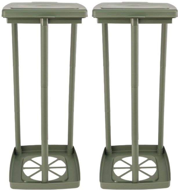 가담다 봉투거치 프레임 분리수거함 2p, 올리브그린