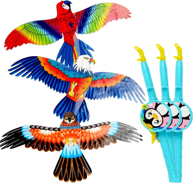 전통 낚시대얼레 3p + 새모양 전통연 3p 랜덤발송 세트, 1세트