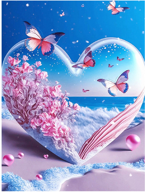 탑피아 바닷가 DIY보석십자수 세트 30 x 40 cm CY-FJ11114, 혼합색상, 1세트