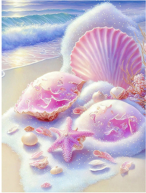 탑피아 바닷가 DIY보석십자수 세트 30 x 40 cm CY-FJ11115, 혼합색상, 1세트