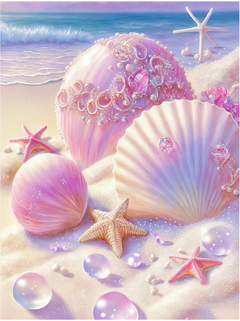 탑피아 바닷가 DIY보석십자수 세트 30 x 40 cm CY-FJ11109, 혼합색상, 1세트