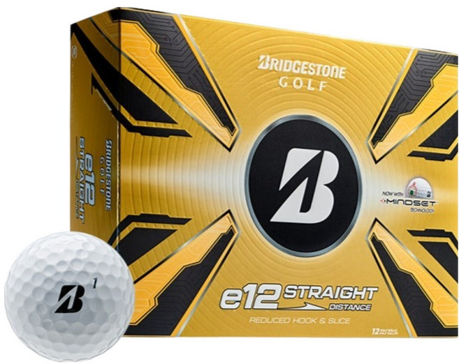 BRIDGESTONE GOLF e12 STRAIGHT 2025年高爾夫球, 白色, 12個, 1盒