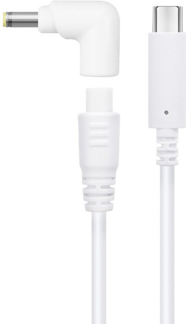 컴스 USB 3.1 Type C PD to DC Tip HP COMPAQ 전용 19V 노트북 전원 변환 케이블 White, 1개, 1.2m