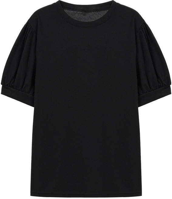 에이비플러스 여성용 퍼프소매 라운드 반팔 티셔츠 LSZ5MK35