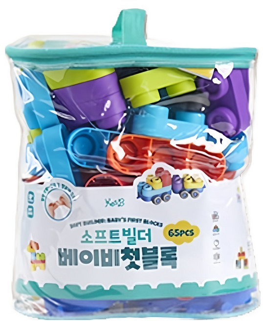 캐스비 데콤포 유아용 캐스비 튼튼 소프트빌더 첫블록 2895 65p, 혼합색상, 1개