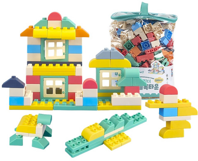 캐스비 튼튼 소프트빌더 토들러 블록 타운 230p 2852, 혼합색상, 1세트
