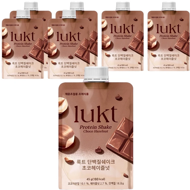 룩트 단백질 쉐이크 초코헤이즐넛, 45g, 7개 - 쿠팡