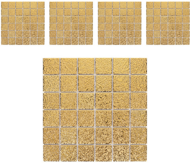 모네스페스 자기질 모자이크 타일 48mm, 워터골드, 5개