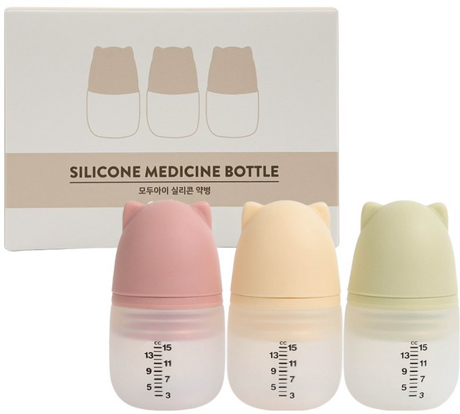 블루마마 모두아이 실리콘 약병 3종 + 케이스 세트, 1세트