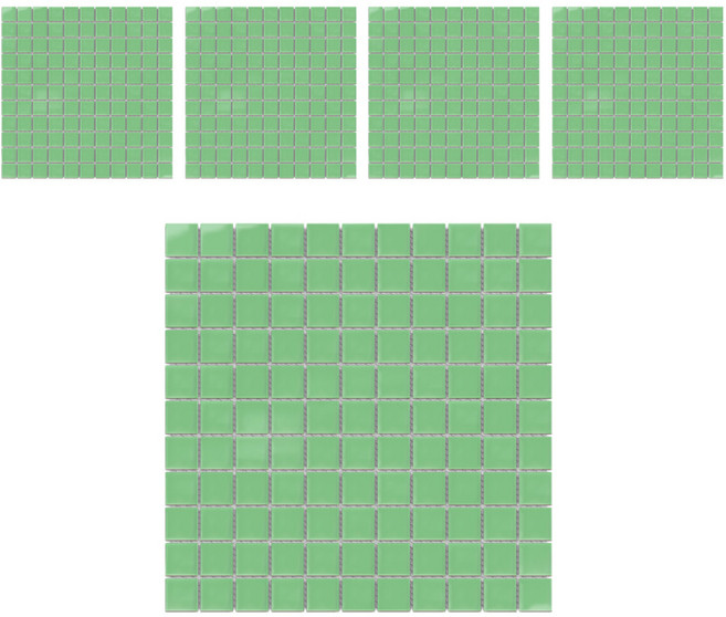 모네스페스 자기질 모자이크 타일 25mm, 그린 유광, 5개