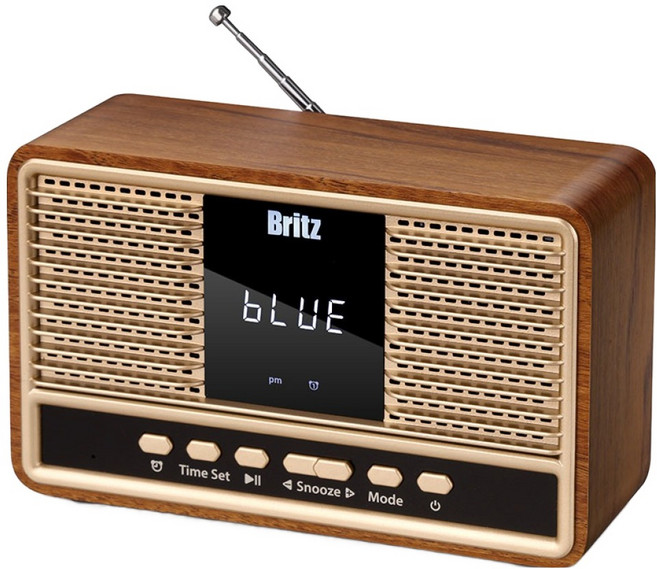 브리츠 레트로 FM 라디오 홈인테리어 블루투스 스피커, BZ-MK88, WOOD