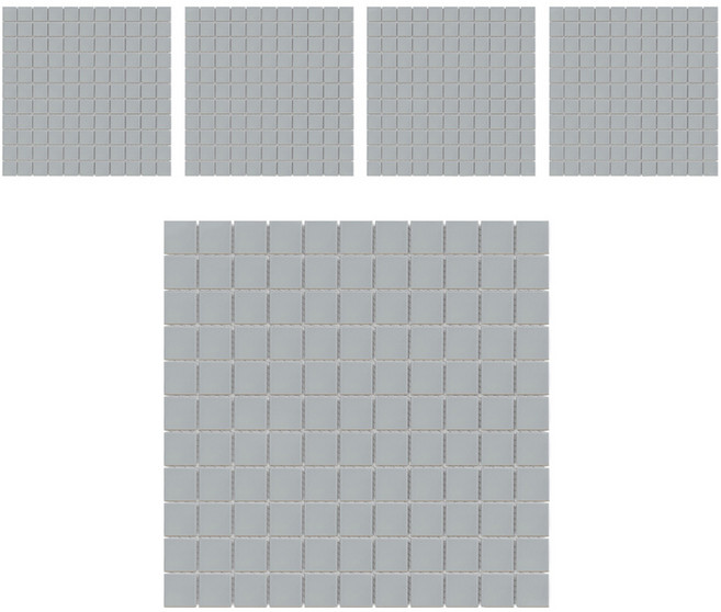 모네스페스 자기질 모자이크 타일 25mm, 라이트그레이 무광, 5개
