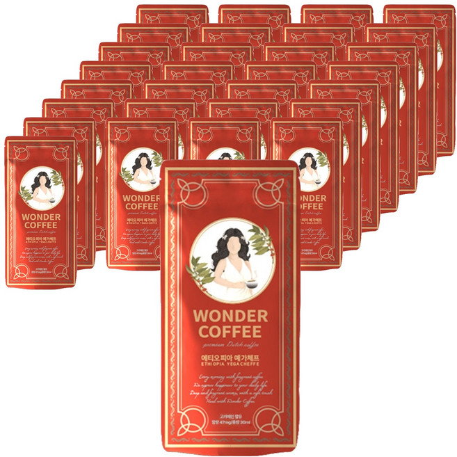 헬리빈 원더 더치커피 파우치 에티오피아 예가체프 G2, 1개, 40개입, 30ml