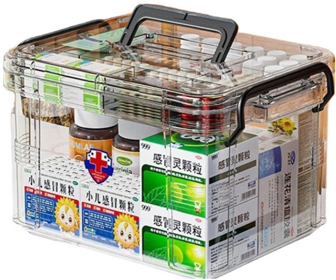 거친언니 투명 구급상자 가정약품 보관함 투명, 1개