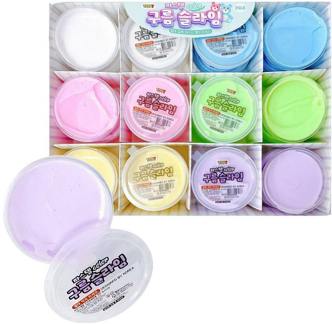 아가플러스 폭신 코튼 미니 슬라임, 혼합색상, 35g, 24개