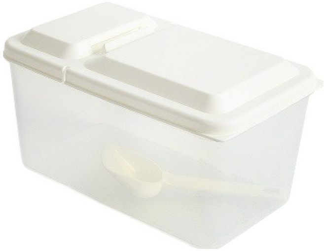 문일케미칼 심플 반오픈 저장용기 + 스푼 세트, 1L, 1세트