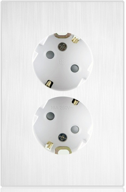 일신전기 챠밍 2구 매입 콘센트 화이트, 1개