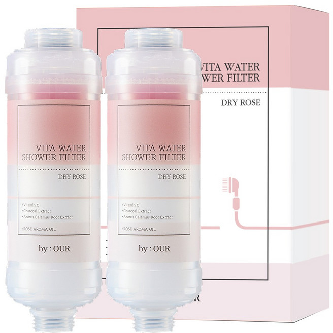 바이아우어 더 안심 비타민 샤워필터, 2개, 드라이로즈향