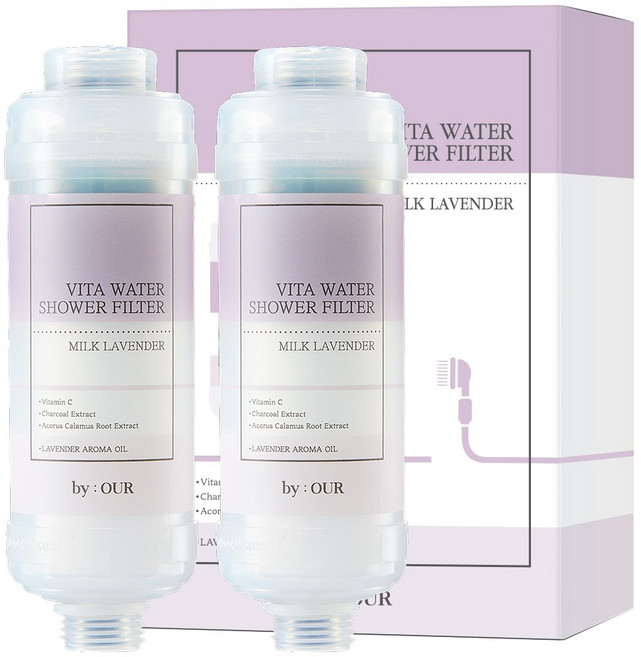 바이아우어 더 안심 비타민 샤워필터, 2개, 밀크라벤더향