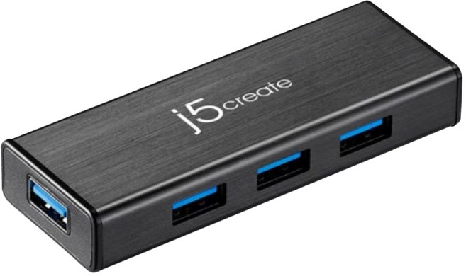 j5create 凱捷國際 USB 3.0 4埠迷你集線器 JUH340, 黑色, 1個