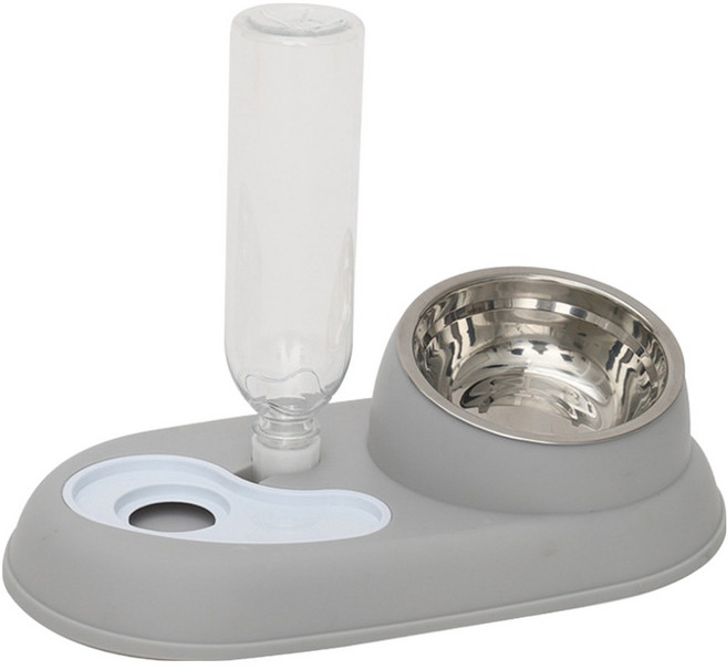 HOOPET 寵物餵食飲水碗, 紳士灰, 1個