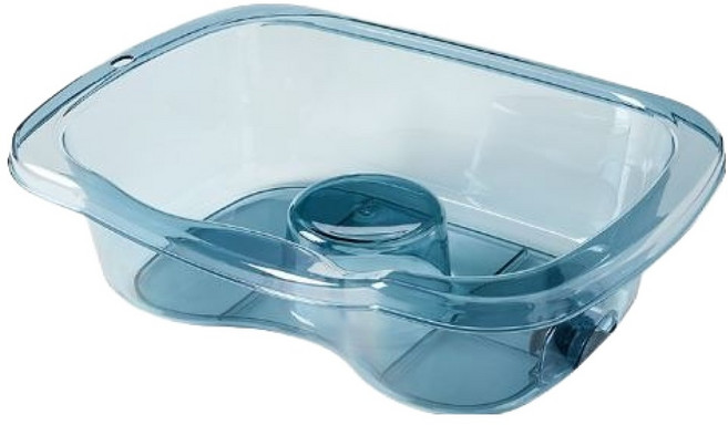 디어모모 노인 환자 임산부 머리감기 샴푸 대야 투명 세발기, 블루, 1개