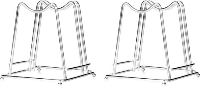 앞날창창 데일리 싱크대 스텐 도마 쟁반 정리 거치대, 실버, 2개