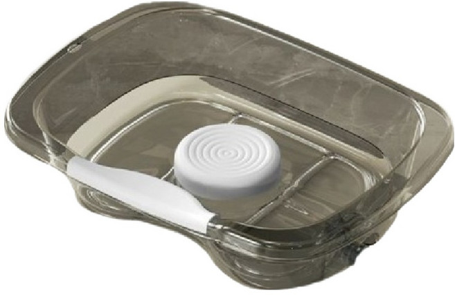 디어모모 노인 환자 임산부 머리감기 샴푸 대야 투명 세발기, 그레이, 1개