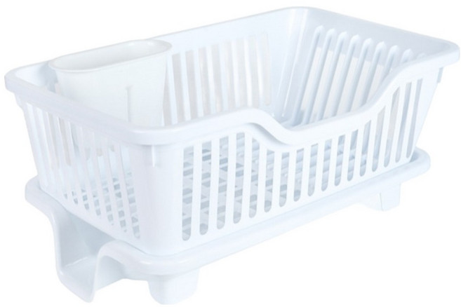 小麥購物 碗盤瀝水置物架 側開 L1120 大, 白色, 1層, 1個