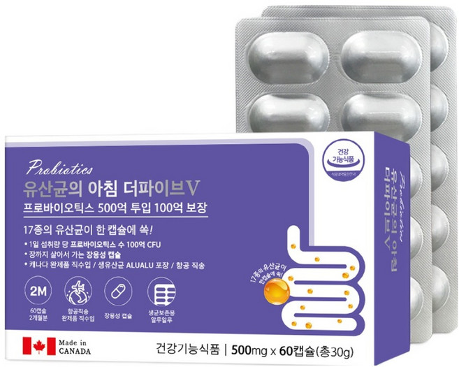 파마젠 유산균의 아침 더파이브V 30g, 60정, 1개