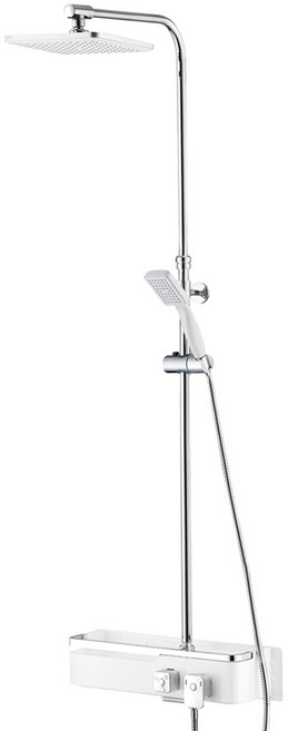 미리내 스마트 욕실 선반형 무타공 해바라기샤워기 화이트 방문설치, 1개