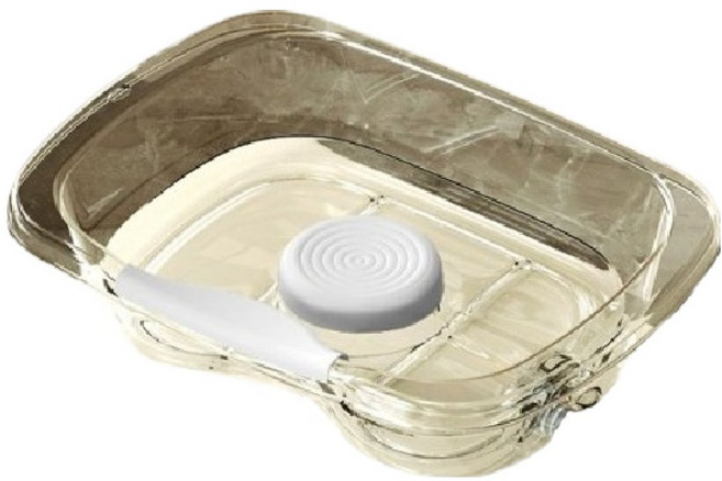 디어모모 노인 환자 임산부 머리감기 샴푸 대야 투명 세발기, 화이트, 1개