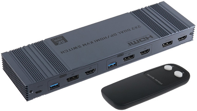 Coms 8K HDMI DP KVM USB3.0 2臺PC控制切換器, 1個, OU109