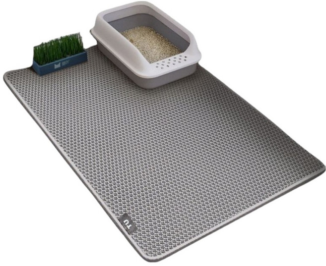 티유 사막화방지 벌집구조 고양이 화장실 모래매트, 그레이, 1개