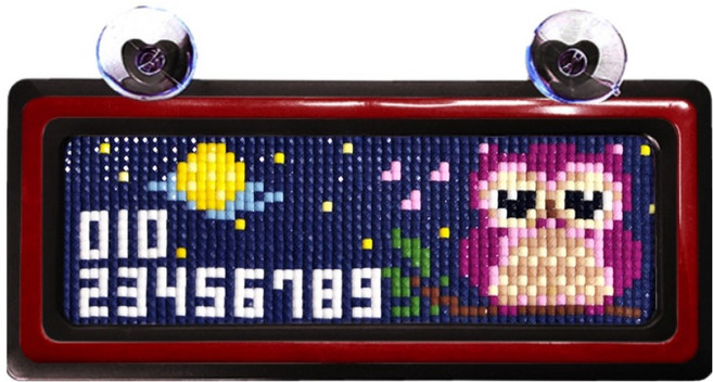 블링블링 보석십자수 투톤 번호판 주차 비즈 DIY 패키지, 1세트, 부엉이 + 검정빨강