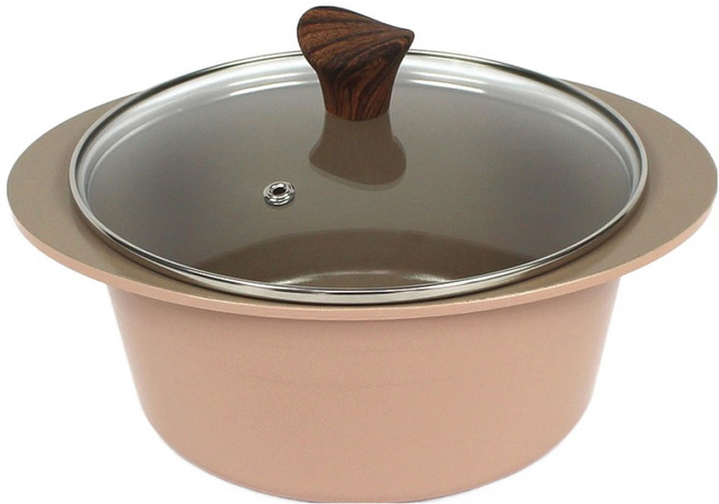 셰프리아 코코로즈 세라믹 양수냄비, 로즈핑크 + 브라운, 1개, 20cm