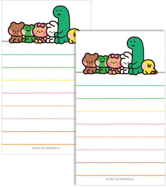 플라잉웨일즈 라인프렌즈 미니니구만 메모패드, 화이트, 50매, 2개