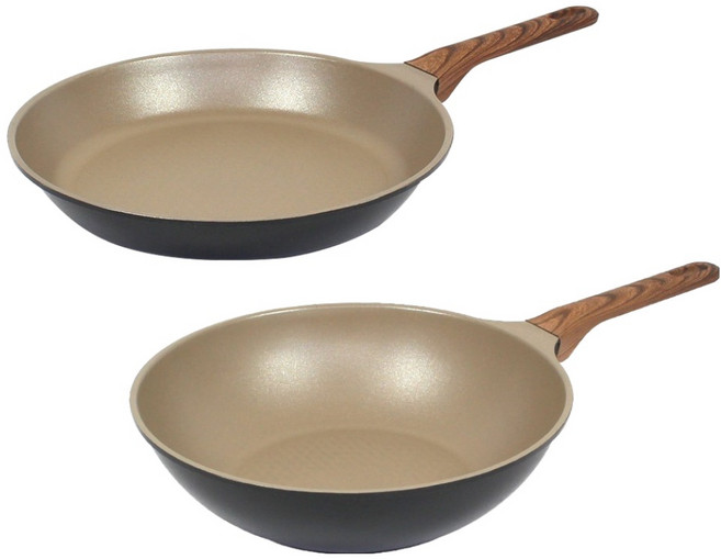 셰프리아 이지데이 모카블랙 프라이팬 2종 세트, 블랙, 1세트, 프라이팬 + 궁중팬 28cm