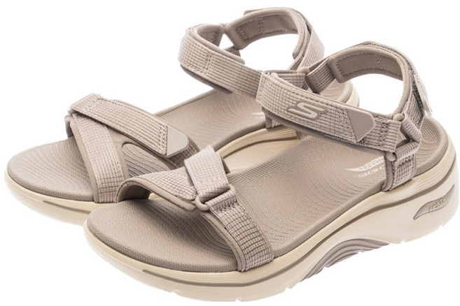 SKECHERS 女款 GO WALK ARCH FIT 2.0 SANDAL 涼鞋 140876TPE, 灰色, 24cm
