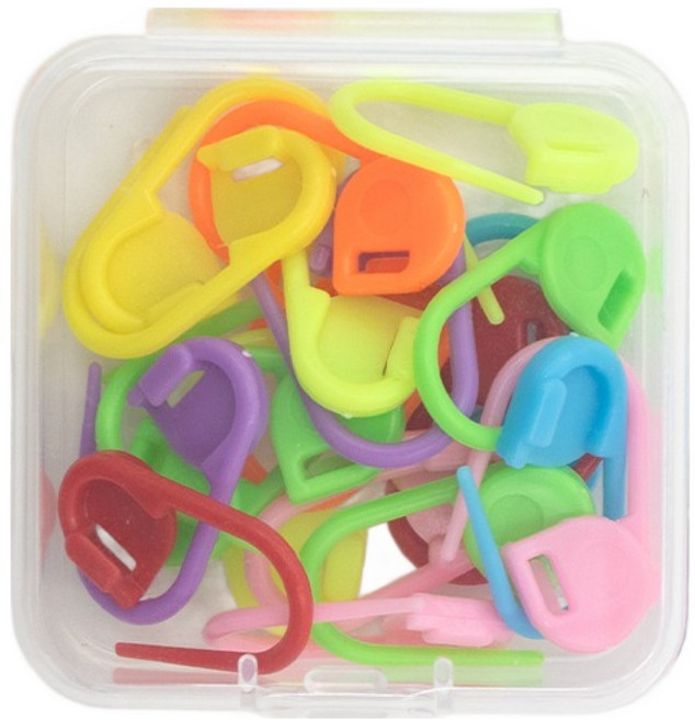 yarna 초보입문용 휴대용 컬러 뜨개 단수링 20p + 케이스 세트, 랜덤 발송, 1세트