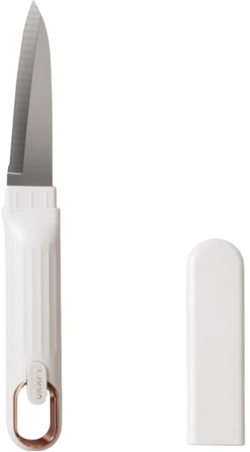 Jasmine’s Kitchen 小茉廚房 廚房用具 多功能水果刀/廚房小刀/辦公室宿舍切菜刀 含刀套, 1支, 典雅白