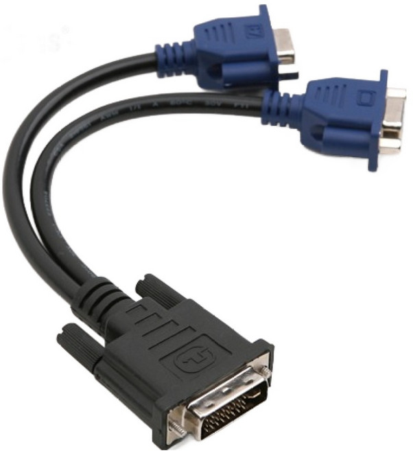 컴스 DVI 젠더 선택분배기 DVI-I to VGAx2 BE790, 1개